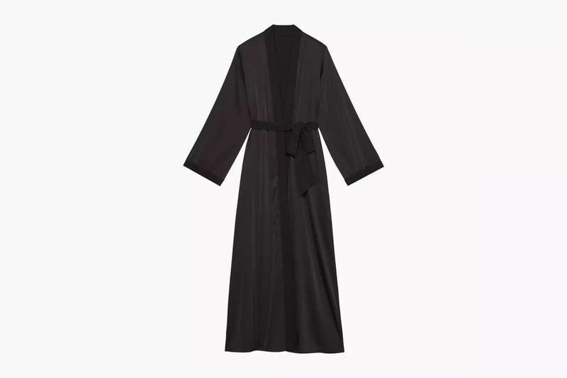 Rihanna Savage X Fenty Lingerie Maxi Robe Caviar Black