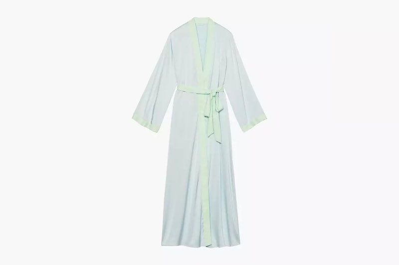 Rihanna Savage X Fenty Lingerie Maxi Robe Blue Green Cold