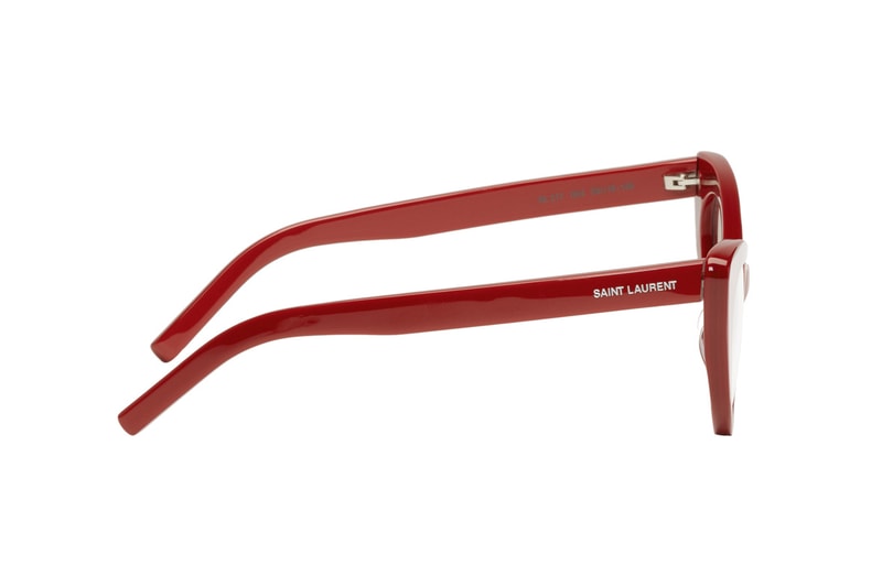 saint laurent bold red cat eye optical glasses acetate made in italy ssense
