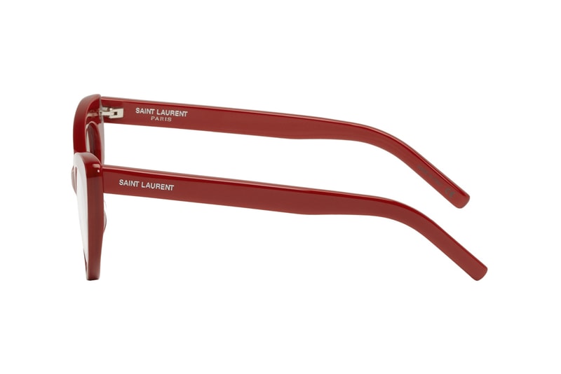 saint laurent bold red cat eye optical glasses acetate made in italy ssense