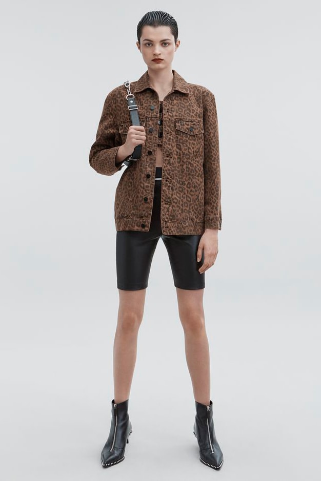 T by Alexander Wang Pre-Fall 2018 Collection Leather Biker Shorts Black