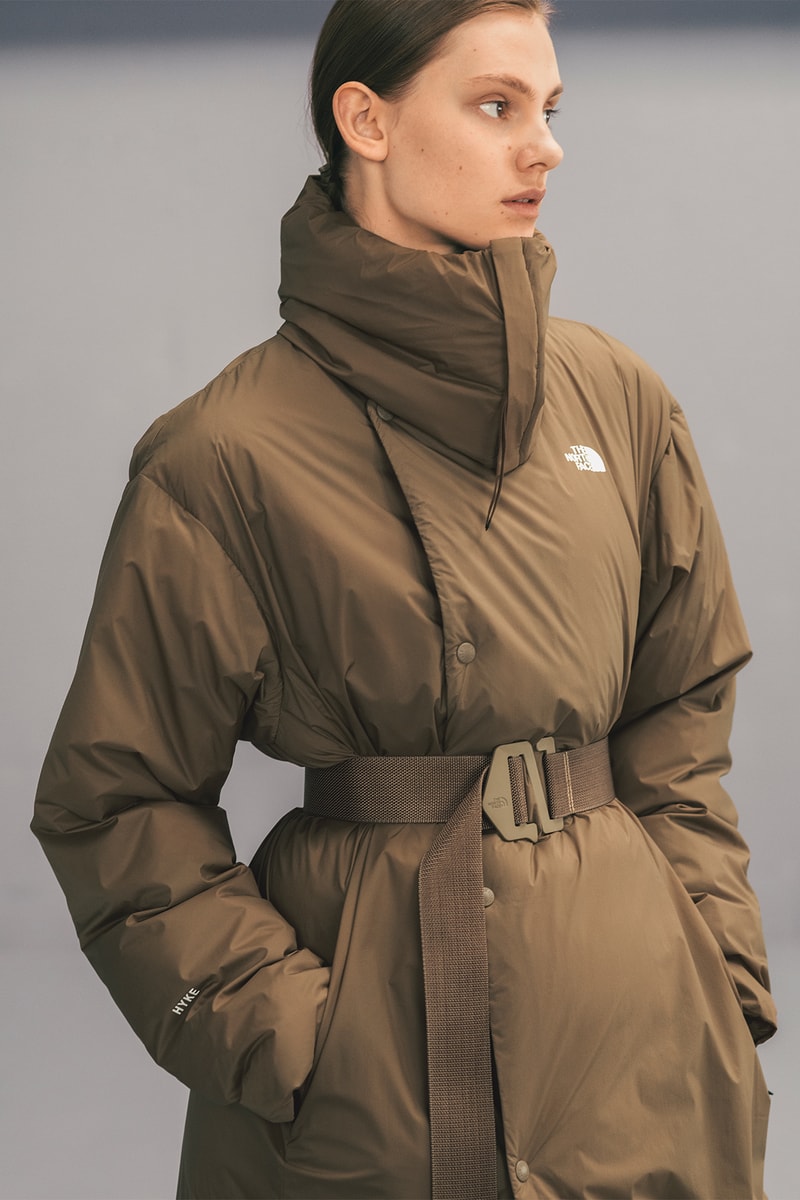 The North Face x HYKE Fall/Winter 2018 Lookbook Outerwear Jackets Puffers Silhouette Streetwear FW 18