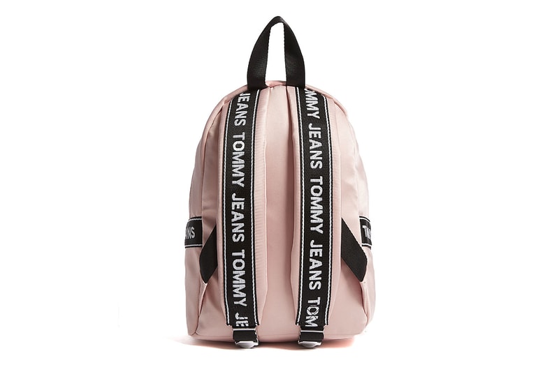 Tommy Jeans Logo Tape Satin Mini Backpack Rose Cloud pink Pumice Stone Grey