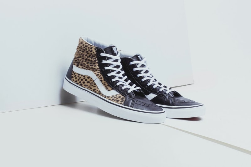 Vans "Calf Hair" Pack Sk8-Hi, Slip-On and Era Leopard Print Checkered Texture Hair Brown White Black