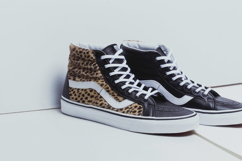 Vans "Calf Hair" Pack Sk8-Hi, Slip-On and Era Leopard Print Checkered Texture Hair Brown White Black