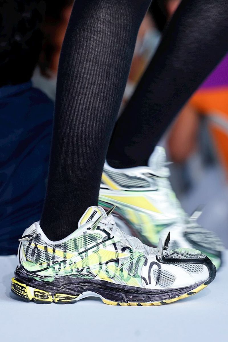 Vetements Reebok Spike Green Yellow Black Spring Summer 2019 Show Paris Fashion Week Men's