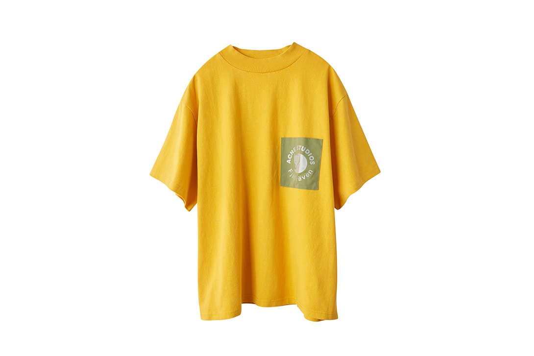 Acne Studios x Fjallraven Collaboration Collection Lookbook T-shirt Yellow Kanken Backpack Deep Orange Clutch Blue