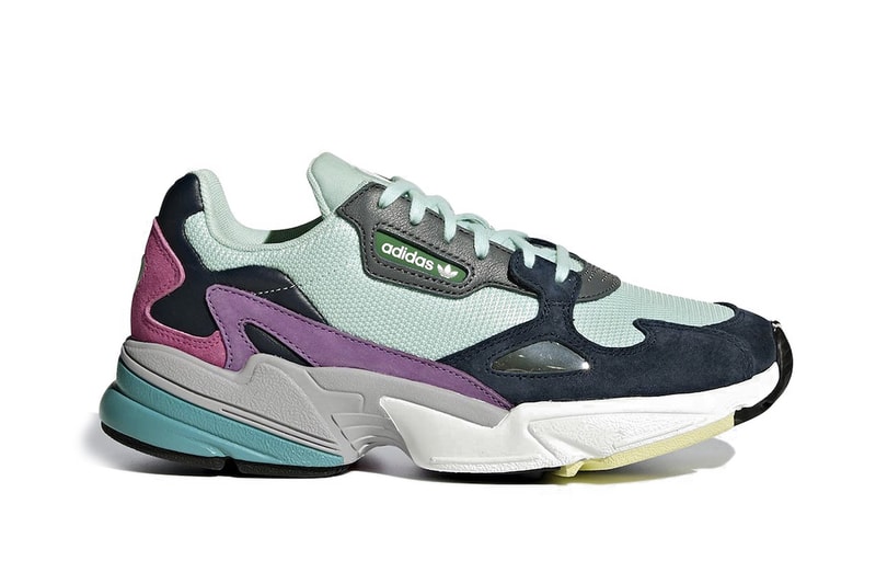 adidas Originals Falcon Sneaker Shoe Silhouette Chunky Panel Mint Navy Blue Pink