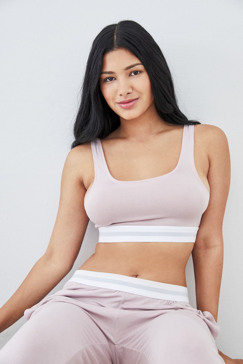 American Apparel Mixed Modal Basic Collection Underwear Grey Pink Sportsbra Sweater Sweatpants