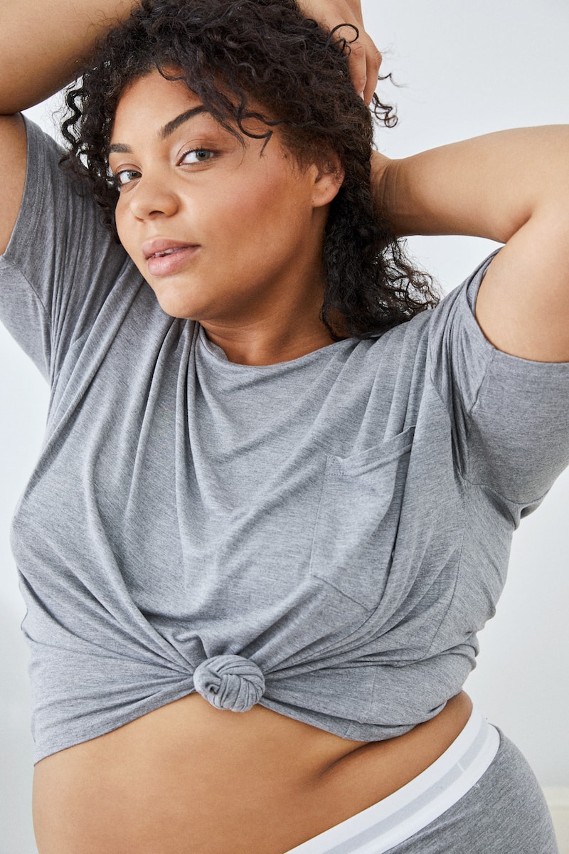 American Apparel Mixed Modal Basic Collection Underwear Grey Pink Sportsbra Sweater Sweatpants
