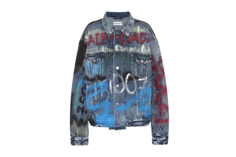 Balenciaga Fall/Winter 18 Graffiti Denim Jacket Print Colorful