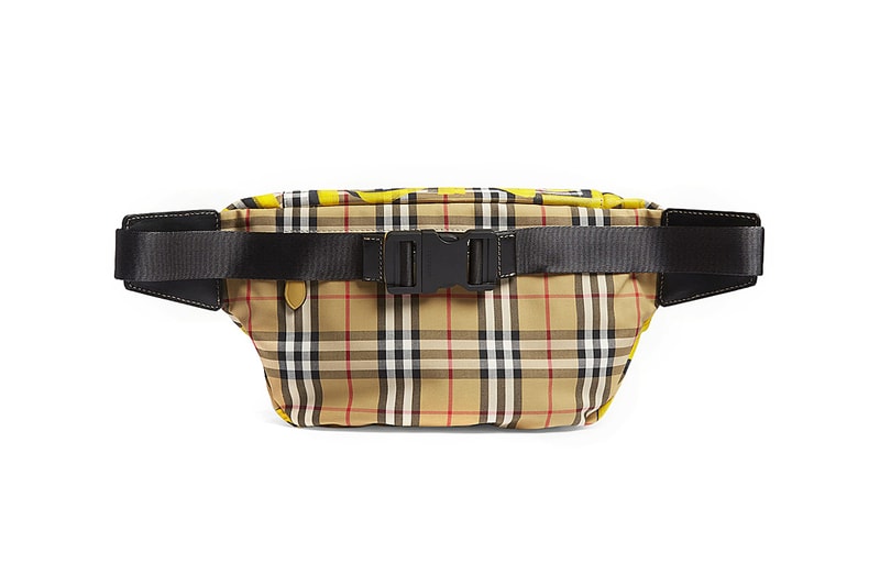 Burberry Graffiti Logo Print Bum Bag Fanny Pack Bright Yellow
