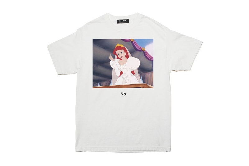 Disney Princess Saint Hoax Skim Milk T-Shirt The Little Mermaid Ariel Parody White
