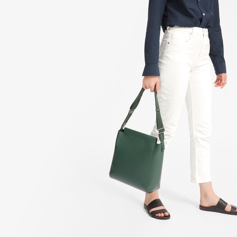 everlane form bag black dark green cognac minimal