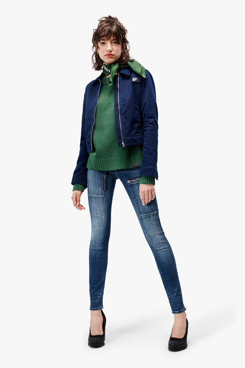 G-Star RAW Fall/Winter 2018 Lookbook Shirt Green Jacket Jeans Blue