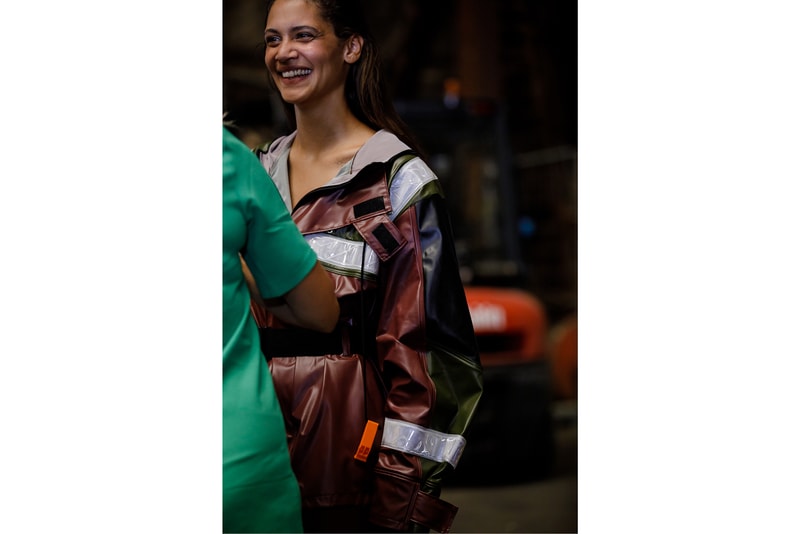 GANNI Copenhagen Fashion Week Backstage Spring Summer 2019 SS19 Jacket Maroon Black Green