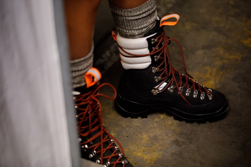 GANNI Copenhagen Fashion Week Backstage Spring Summer 2019 SS19 Hiking Boots Black White