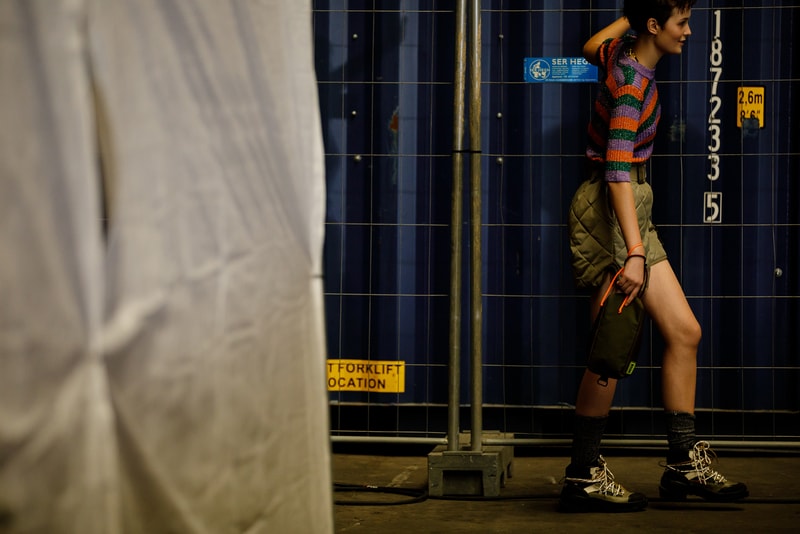 GANNI Copenhagen Fashion Week Backstage Spring Summer 2019 SS19 Striped Top Orange Green