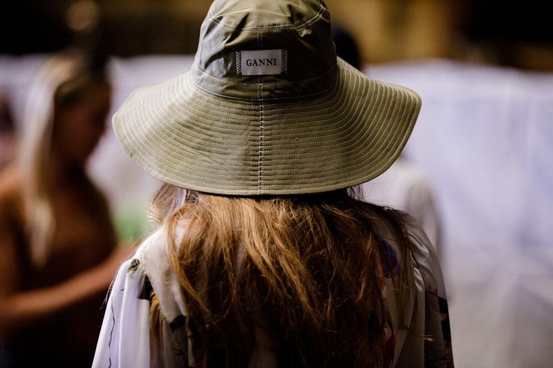 GANNI Copenhagen Fashion Week Backstage Spring Summer 2019 SS19 Bucket Hat Green