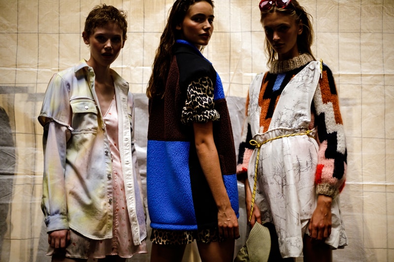 GANNI Copenhagen Fashion Week Backstage Spring Summer 2019 SS19 Tie Dye Jacket Pink White Vest Blue Black