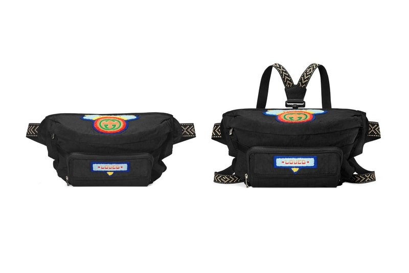 Gucci Belt Bag '80s Patch Bright Blue Nylon Black
