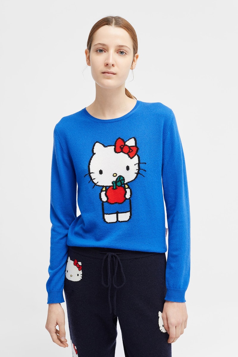 hello kitty sanrio chinti parker collaboration cashmere sweaters track pants totes collection