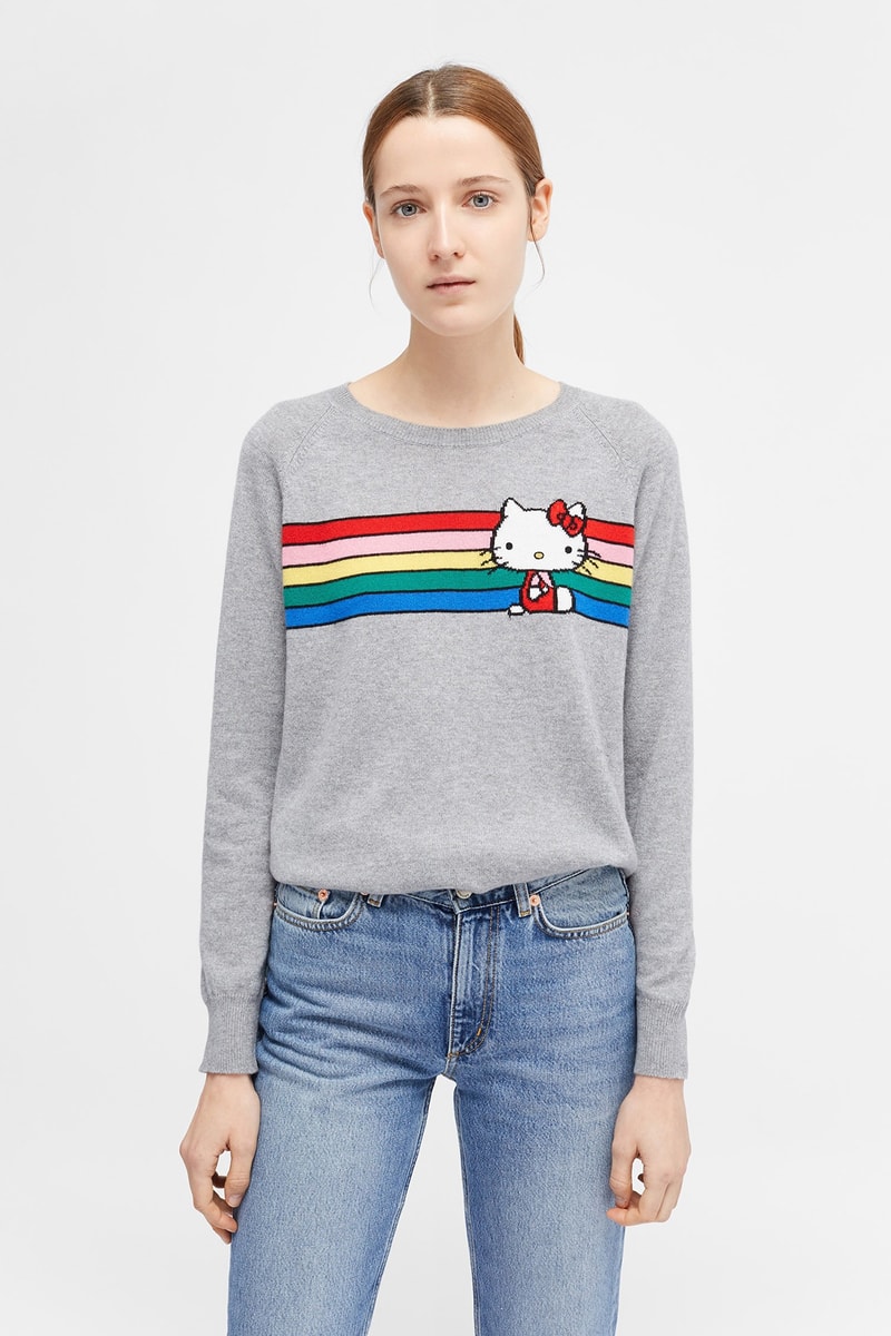 hello kitty sanrio chinti parker collaboration cashmere sweaters track pants totes collection