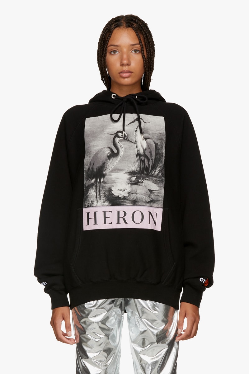 Heron Preston Fall Winter 2018 Collection Fashion SSENSE Hoodie T-Shirt Print Graphic Black Streetwear