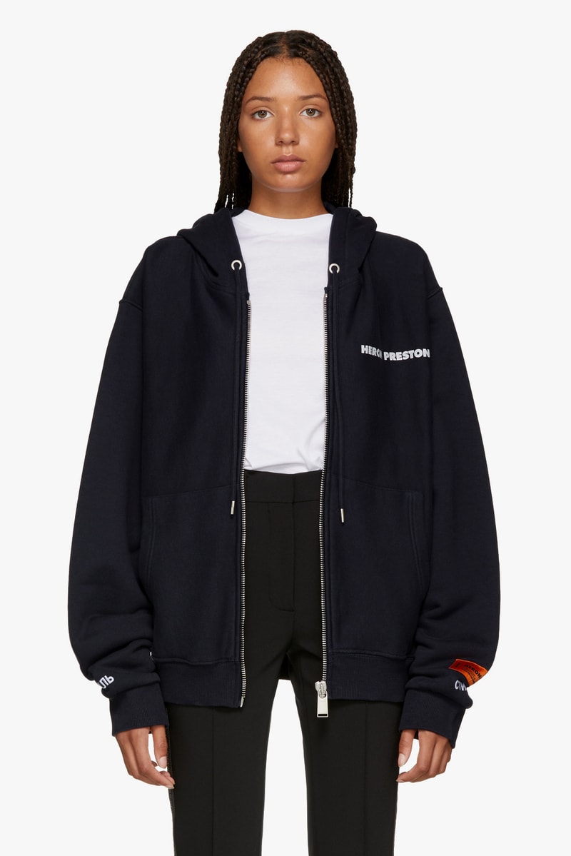 Heron Preston Fall Winter 2018 Collection Fashion SSENSE Hoodie T-Shirt Print Graphic Black Streetwear