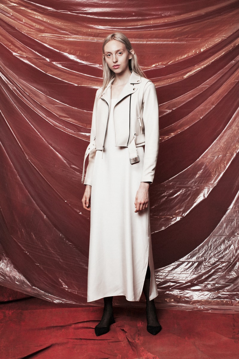 John Elliott Women's Fall/Winter 2018 Collection Lookbook Leather Jacket Dress White