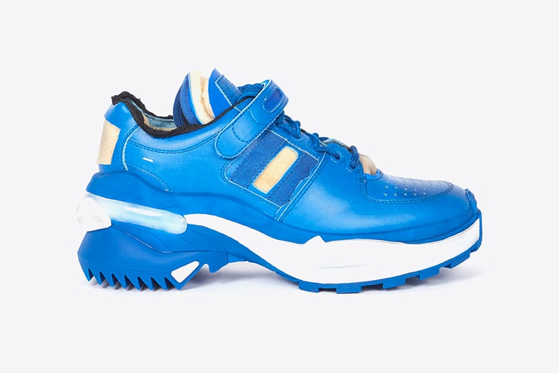 Maison Margiela's New Retro Fit Sneaker Debut John Galliano Chunky Trainer Shoe Blue Red Silver White Black