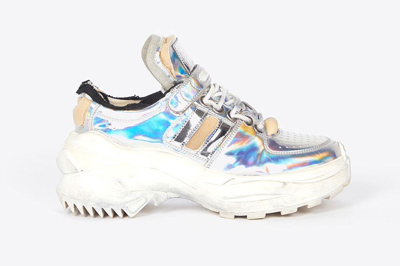Maison Margiela's New Retro Fit Sneaker Debut John Galliano Chunky Trainer Shoe Blue Red Silver White Black