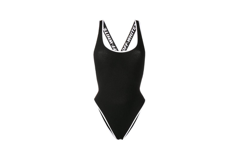 Off White Crisscross Back Bodysuit Logo Black