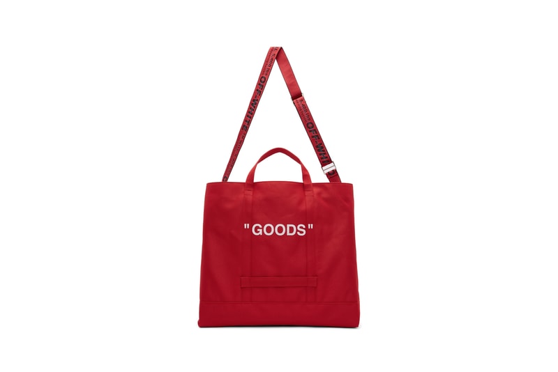 Off-White Quote Tote Red