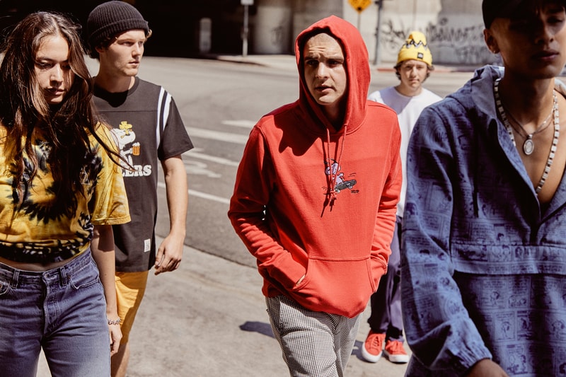Peanuts x HUF Snoopy Collection T-Shirt Black Yellow Hoodie Red Spike Anorak Indigo