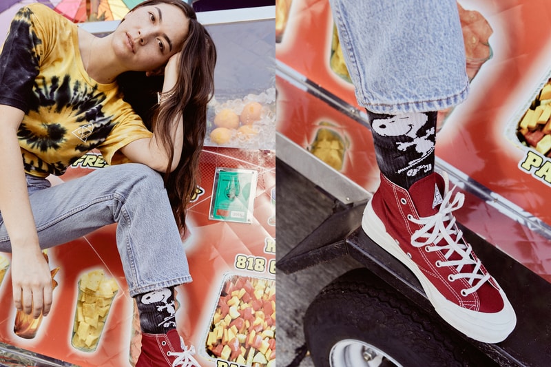 Peanuts x HUF Snoopy Collection T-Shirt Yellow Sock Black