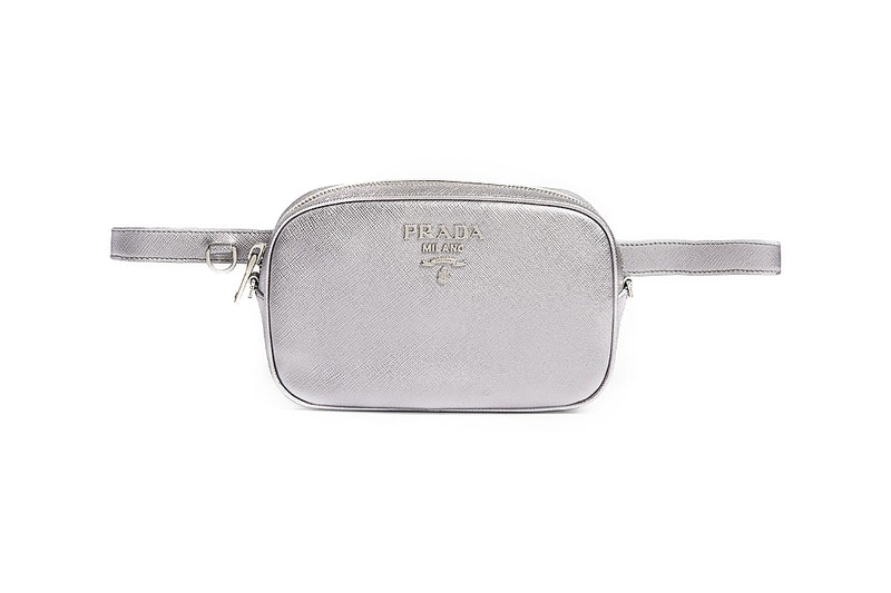 Prada Core Saffiano Leather Bumbag Silver