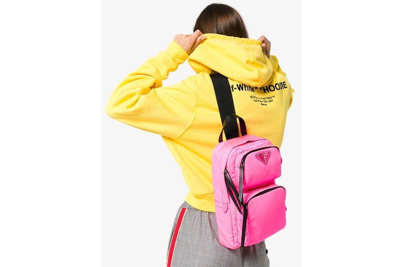 Prada One Shoulder Backpack Pink Black