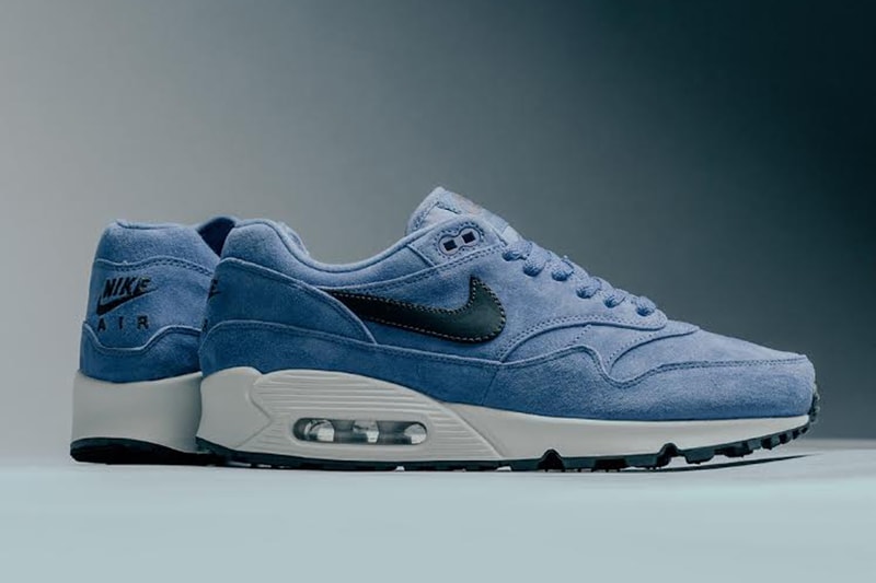 Nike Air Max 90/1 Purple Basalt Antracite Sneaker Feature SHoe Suede Blue
