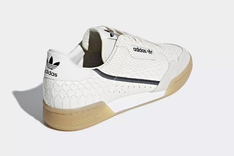 adidas originals continental 80 faux python skin core black chalk white yeezy powerphase