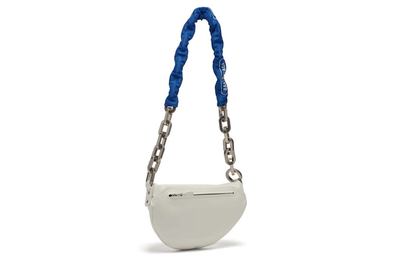 Balenciaga White Leather Souvenir Bike Chain Bag