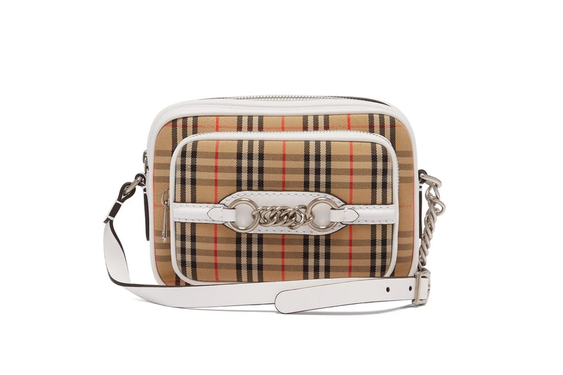 Burberry Nova Check Cross-Body Bag 1983 White Leather Vintage Purse Designer Accessory