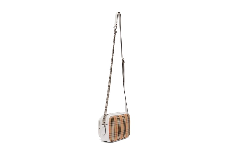 Burberry Nova Check Cross-Body Bag 1983 White Leather Vintage Purse Designer Accessory