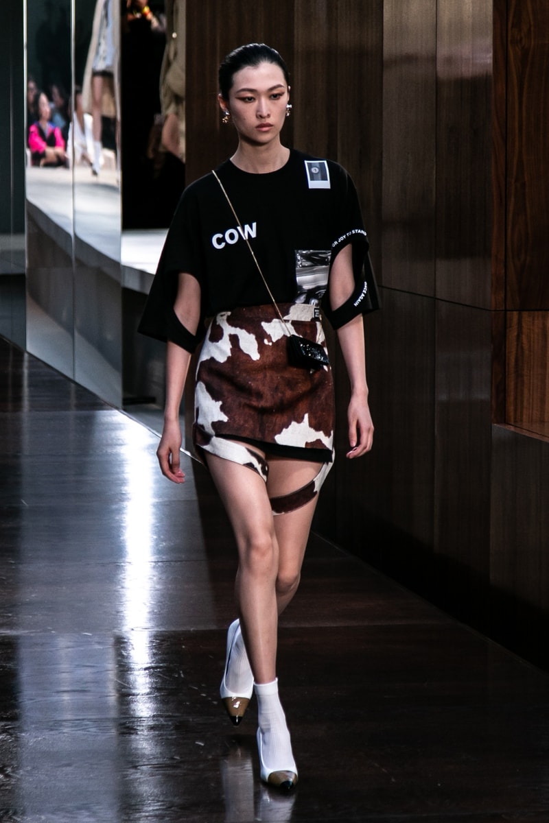 Riccardo Tisci Burberry Debut Runway Show SS19 Cow T-Shirt Shorts