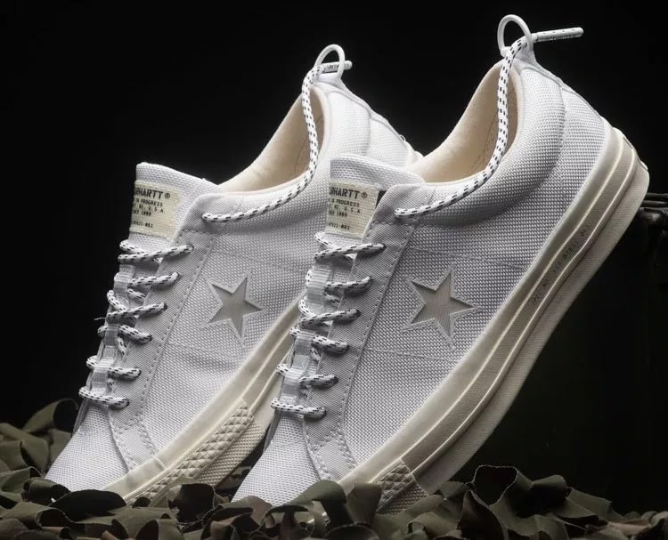 carhartt wip converse one star ox collab collection military green white black