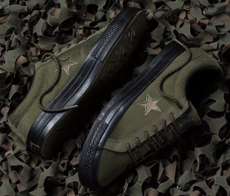 carhartt wip converse one star ox collab collection military green white black