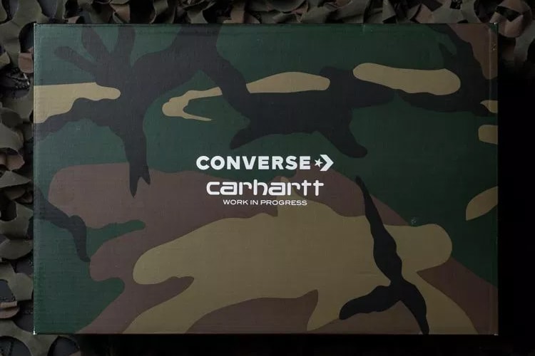 carhartt wip converse one star ox collab collection military green white black