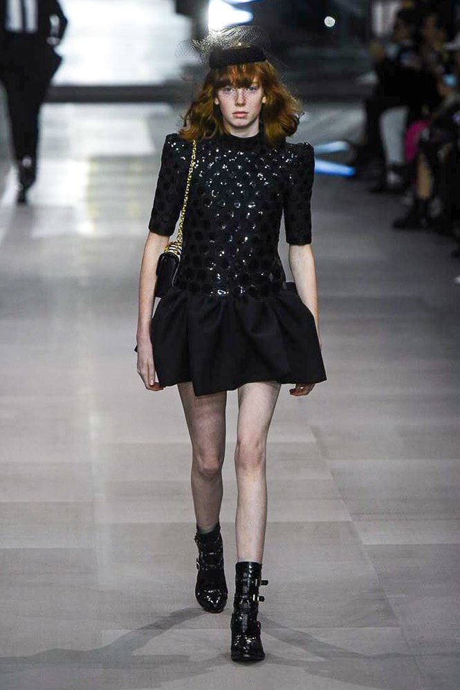 Celine Hedi Slimane Spring Summer 2019 Paris Fashion Week Show Collection Dress Black