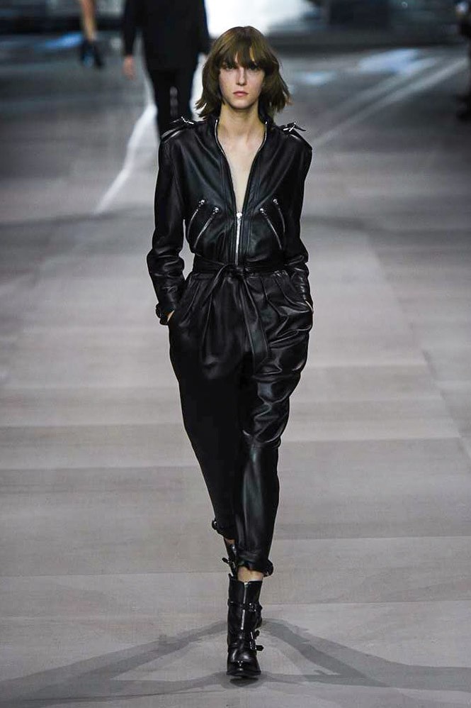 Celine Hedi Slimane Spring Summer 2019 Paris Fashion Week Show Collection Jumpsuit Black