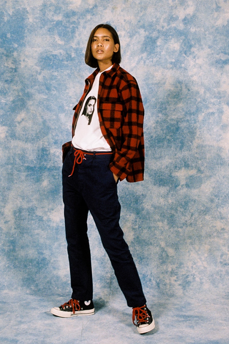 Cherry Los Angeles ADHD Collection Lookbook Angelina Jolie T-shirt White Black Plaid Shirt Red